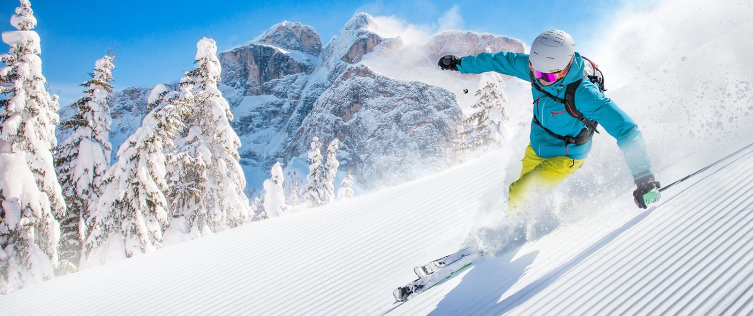 skier skiing after doing CoolBoard Balance Board Ski Exercises