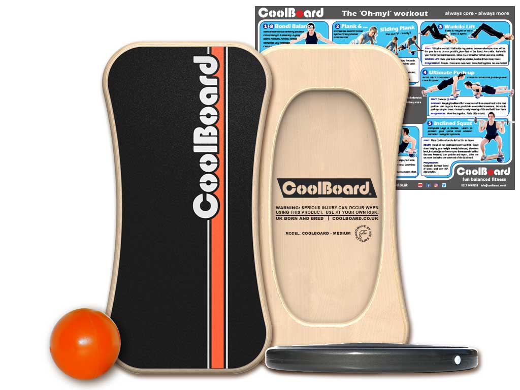 Medium CoolBoard balance board with Ball and Disc 2