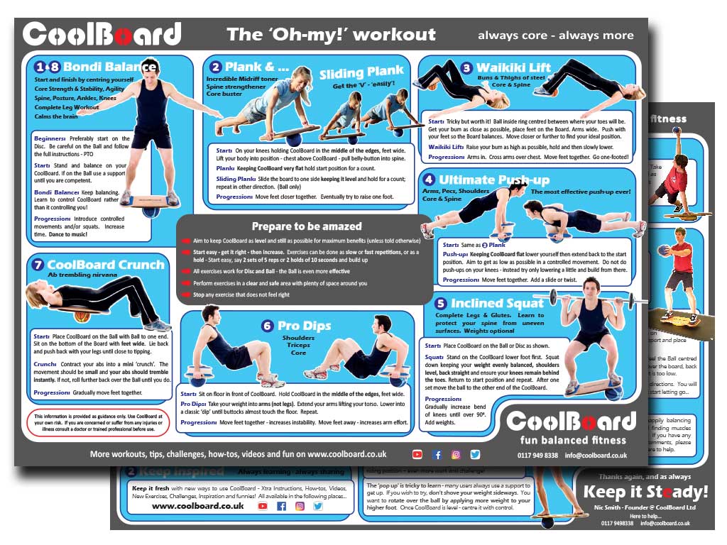 CoolBoard balance board Workout and Instructions