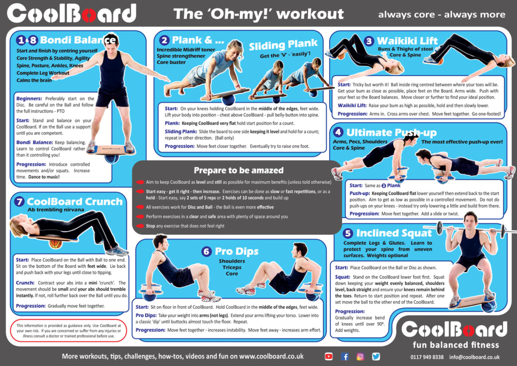 balance board exercise workout wall chart - CoolBoard