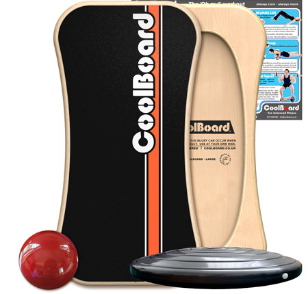 Large CoolBoard balance board with Ball and Disc