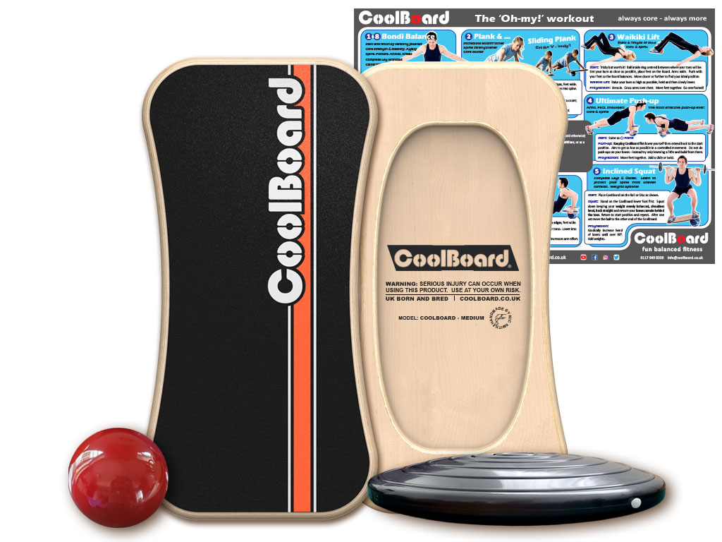 Medium CoolBoard balance board with Ball and Disc