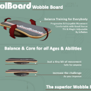 CoolBoard-InfoGraphic03-WobbleBoard-1024x768 Infographic showing the movement and adjustability of CoolBoard wobble board and how it is suitable for all ages and abilities